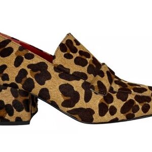 Dorateymur Leopard Print Calf Hair Women's Loafers